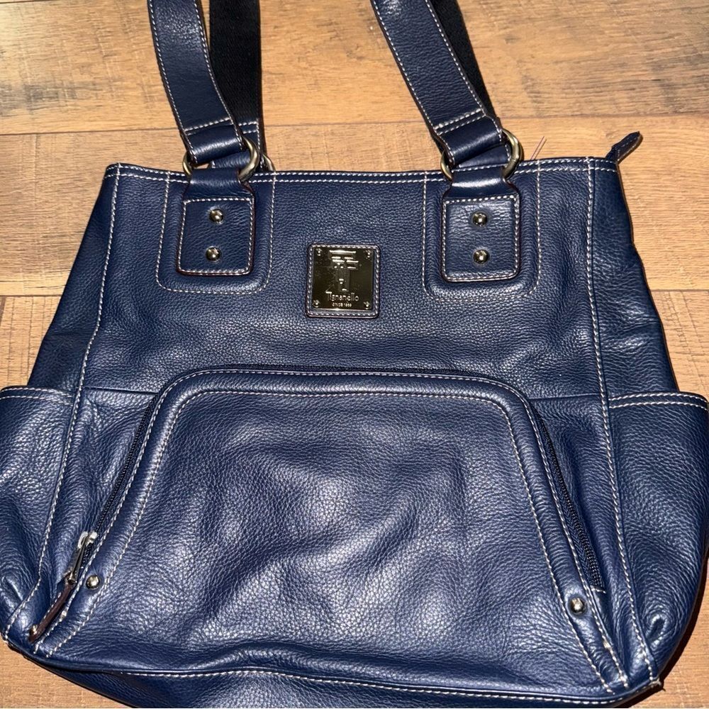 Tignanello Navy Blue Leather Bag